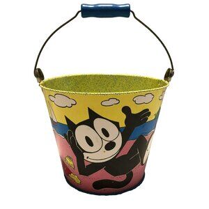 Vintage Felix the Cat Sand Pail Beach Bucket Schylling 1990 Kids Toy Collectible